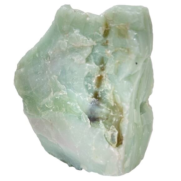 Dusty Green Art Glass Cullet Layered with Pink Amber Infusion #5XL162 - Picture 2 of 6